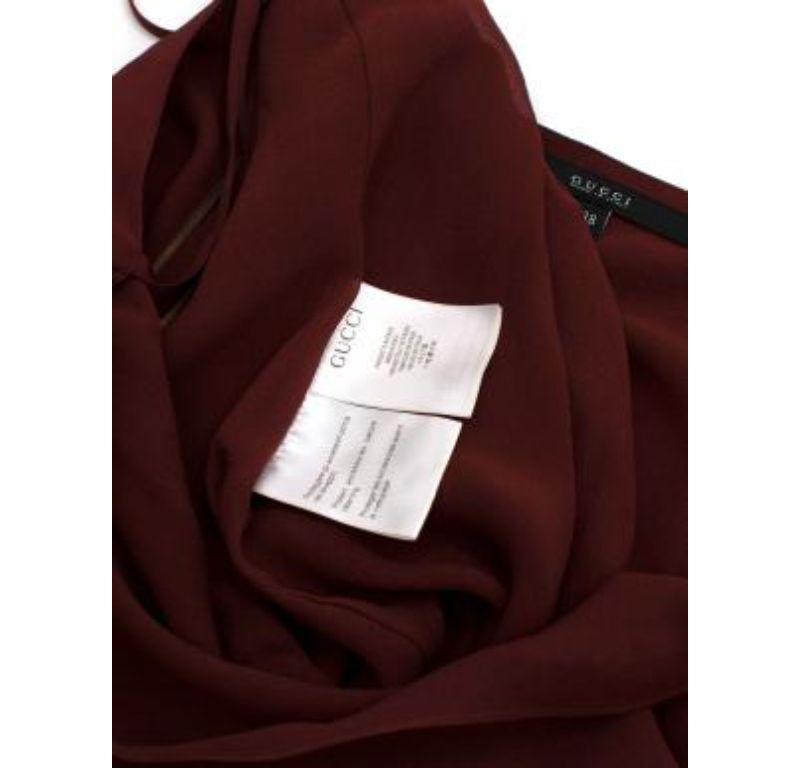 Women's Gucci Burgundy Silk Crepe & Chiffon Wrap Camisole For Sale