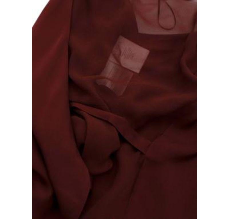 Gucci Burgundy Silk Crepe & Chiffon Wrap Camisole For Sale 1