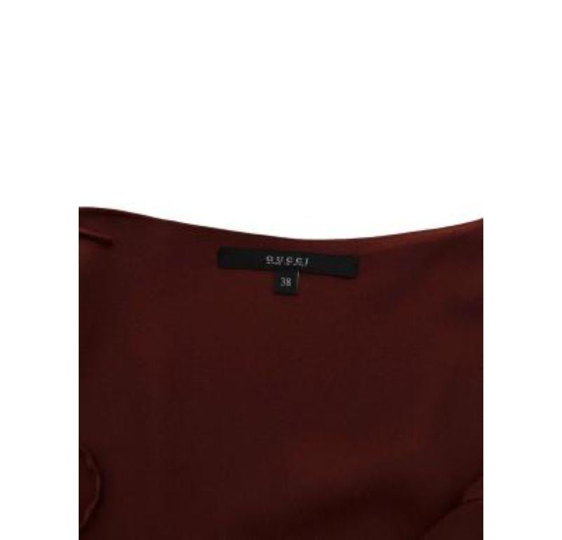 Gucci Burgundy Silk Crepe & Chiffon Wrap Camisole For Sale 3