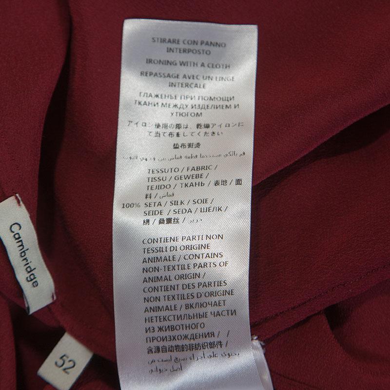 Men's Gucci Burgundy Silk Embellished Collar Ruffle Trim Shirt XL