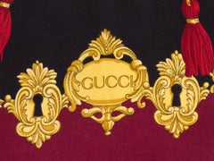 Gucci Bufanda Llavero Seda Twill Borgoña