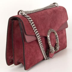 GUCCI burgundy suede DIONYSUS SMALL Shoulder Bag
