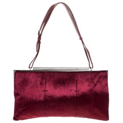 Gucci Burgundy Velvet Frame Shoulder Bag