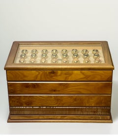 Gucci Burled Maple Table Games Chest with Glass Top