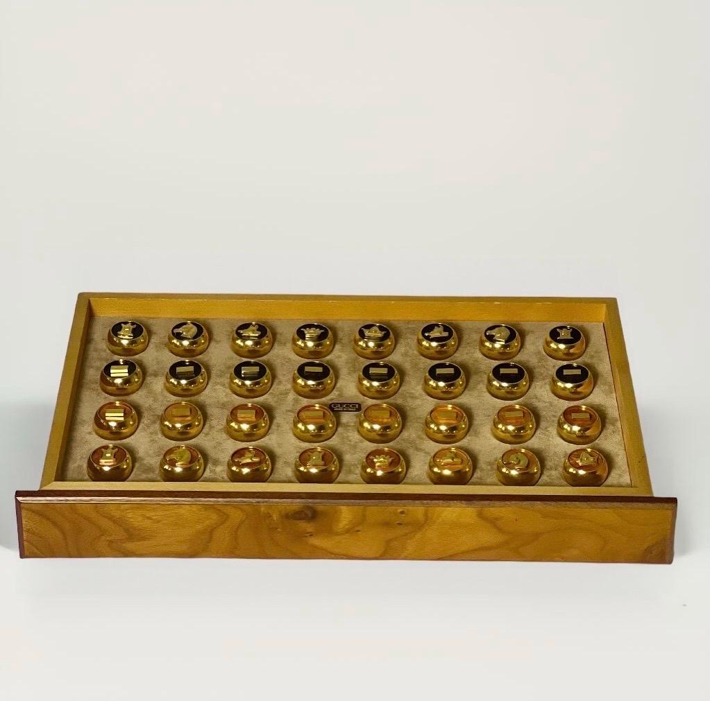 Gucci Burled Maple Table Games Chest with Glass Top For Sale 1