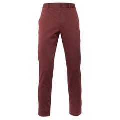 Gucci Burnt Maroon Cotton Slim Fit Trousers M