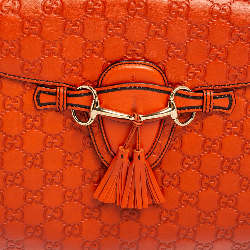 Gucci Burnt Orange Guccissima Leather Large Emily Chain Shoulder Bag 5