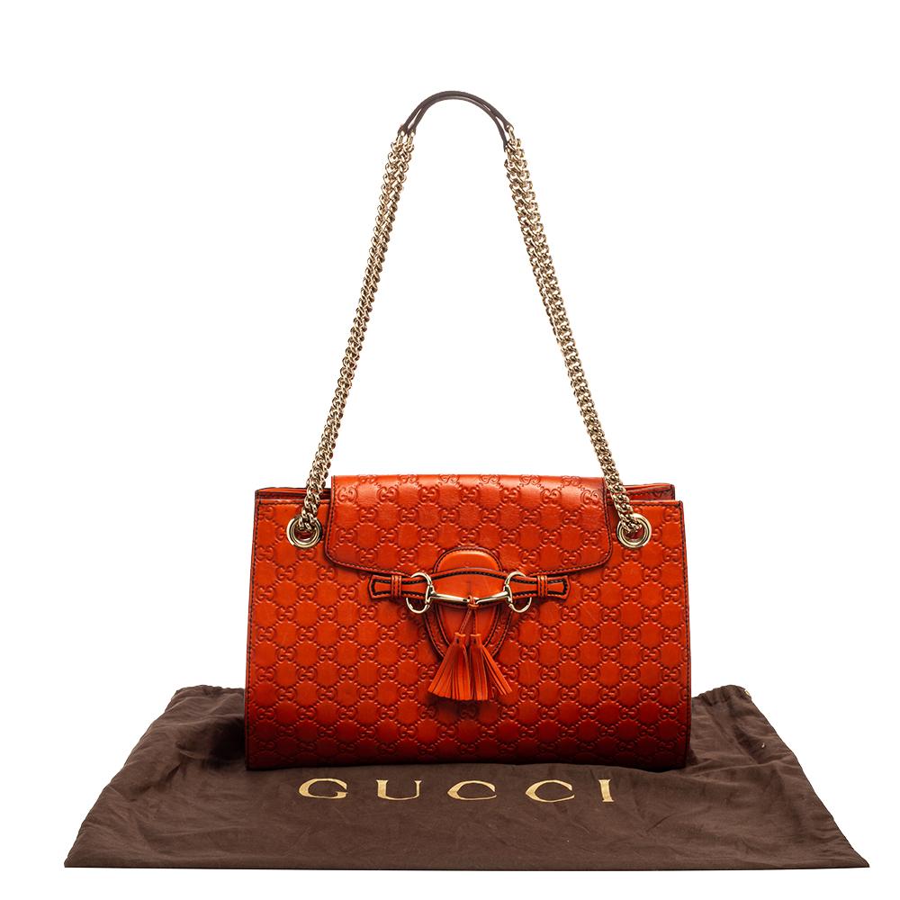 Gucci Burnt Orange Guccissima Leather Large Emily Chain Shoulder Bag 7