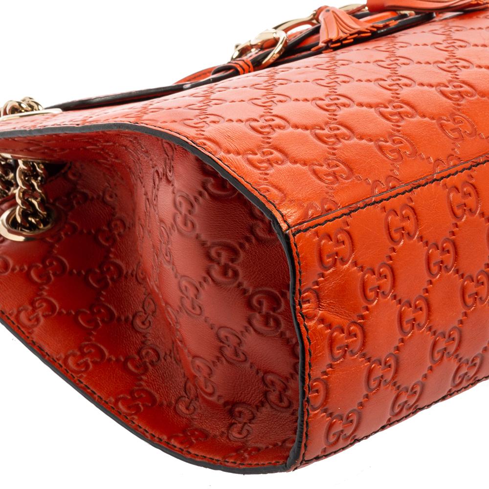 Gucci Burnt Orange Guccissima Leather Large Emily Chain Shoulder Bag 2