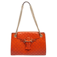 Gucci Burnt Orange Guccissima Leather Large Emily Chain Shoulder Bag