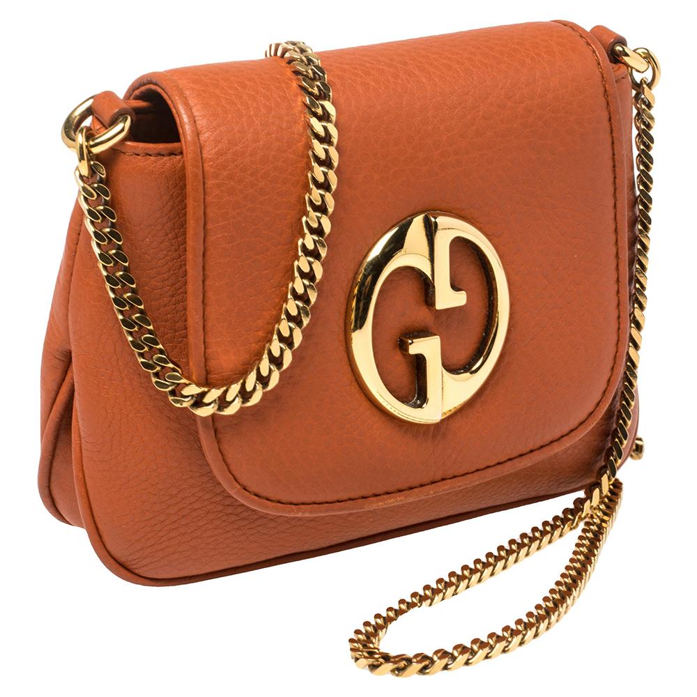 Gucci Burnt Orange Leather Small 1973 Shoulder Bag 5
