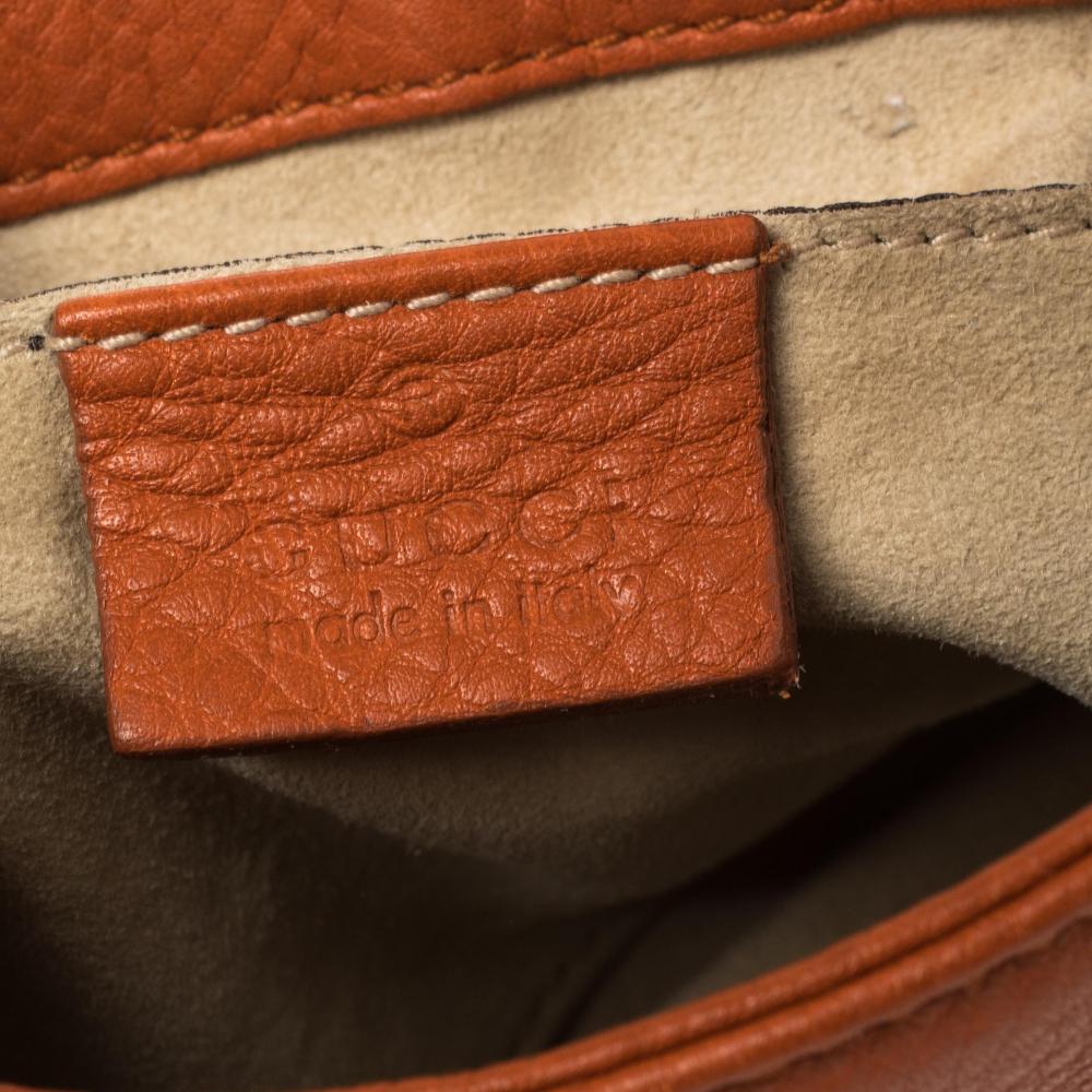 Gucci Burnt Orange Leather Small 1973 Shoulder Bag In Good Condition In Dubai, Al Qouz 2