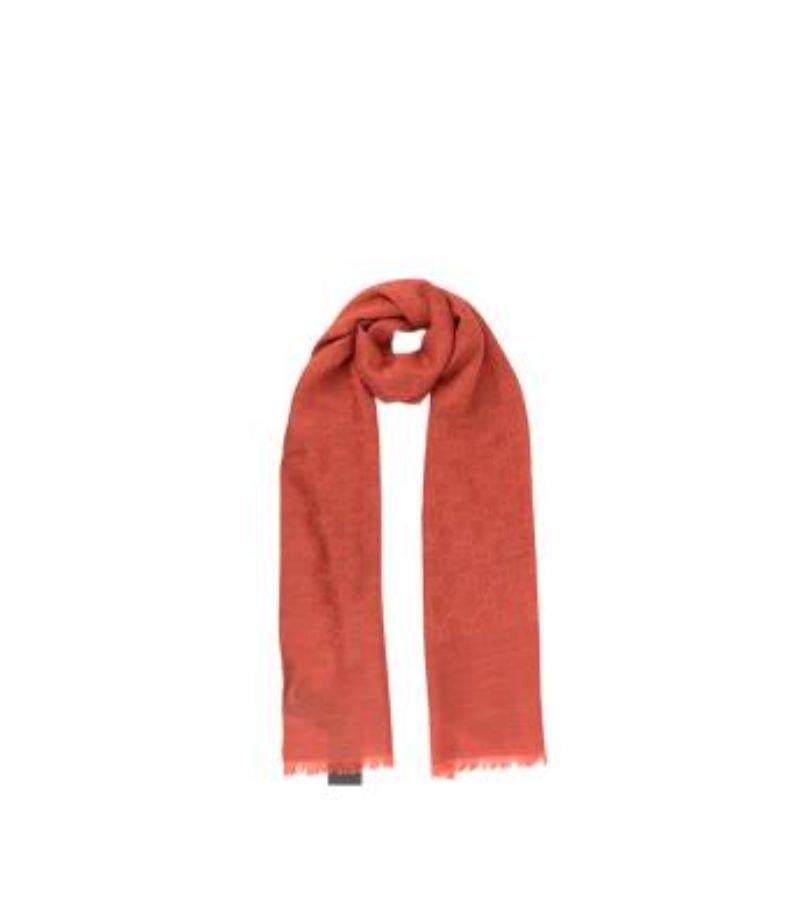 Gucci Burnt Orange Wool and Silk Monogram Scarf For Sale at 1stDibs | burnt  orange silk scarf