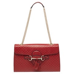 Gucci Burnt Red Microguccissima Leather Medium Emily Shoulder Bag