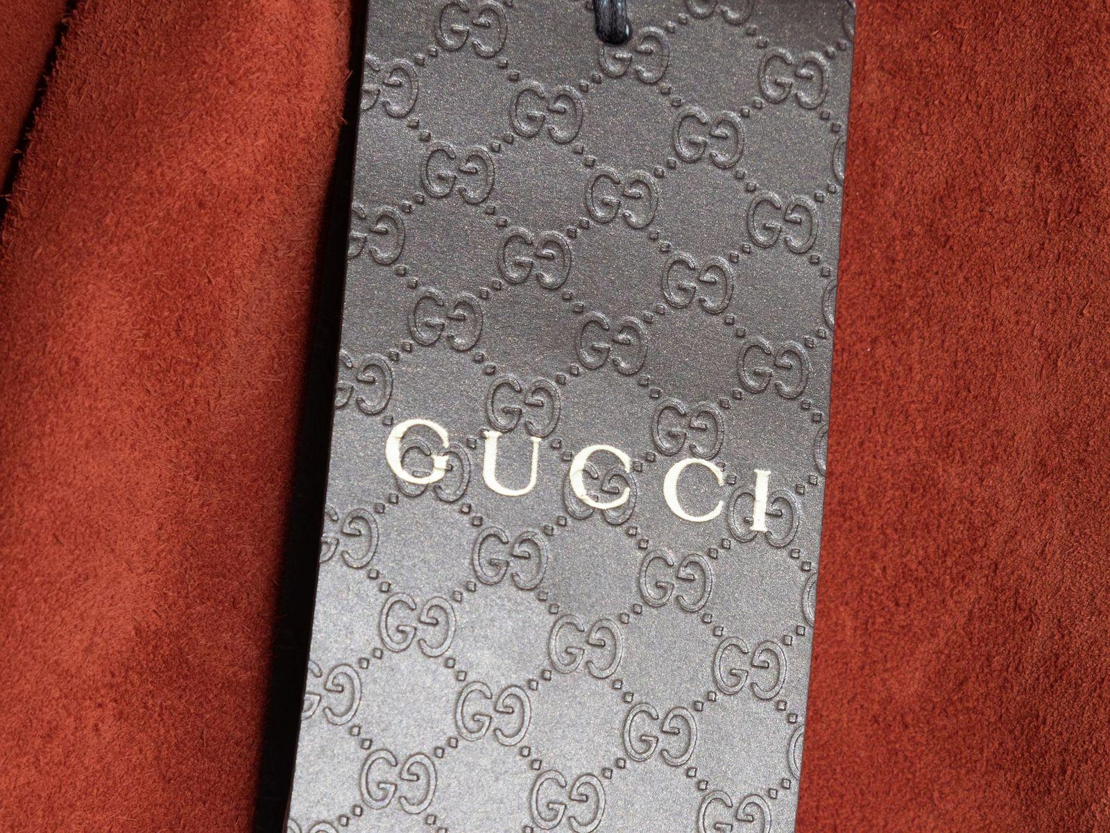 Gucci A-Linien-Rock aus gebranntem Siena-Wildleder Damen