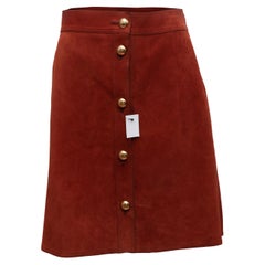 Gucci A-Linien-Rock aus gebranntem Siena-Wildleder