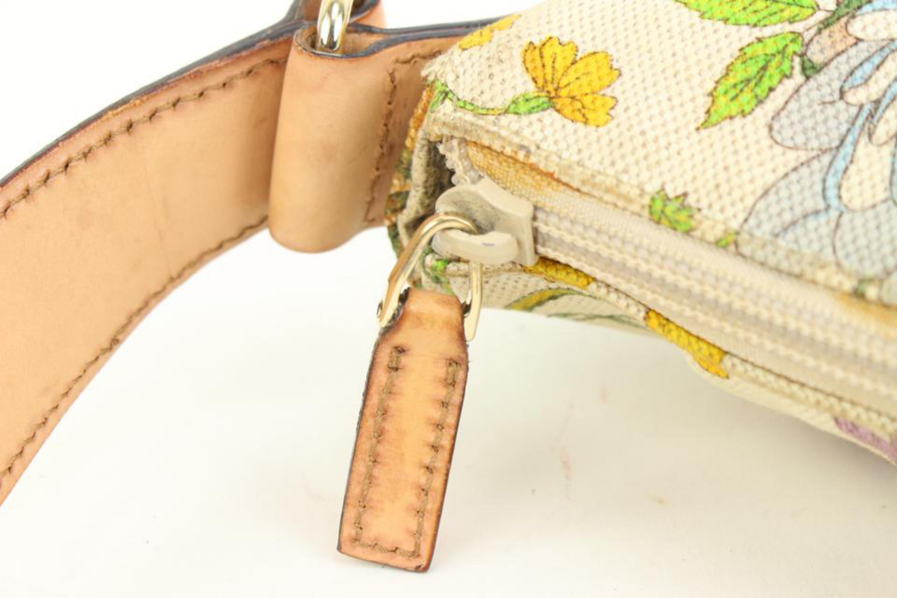 Gucci Butterfly Floral Perforated Leather Messenger Crossbody 85g317s 3