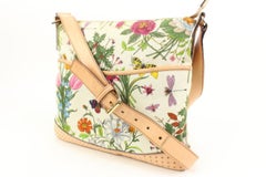 Gucci Butterfly Floral Perforated Leather Messenger Crossbody 85g317s