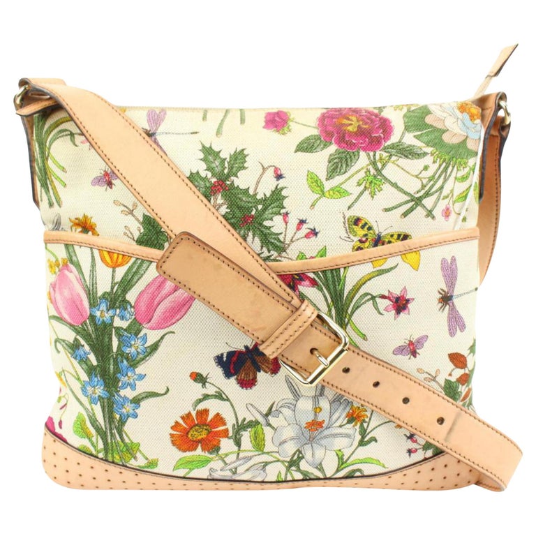 Gucci Butterfly Floral Perforated Leather Messenger Crossbody 85g317s at  1stDibs