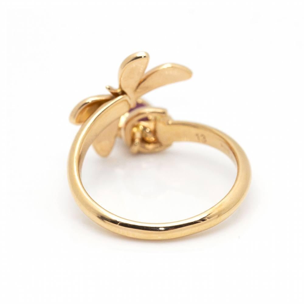 Women's GUCCI Butterfly Ring in Gold and Enamel For Sale