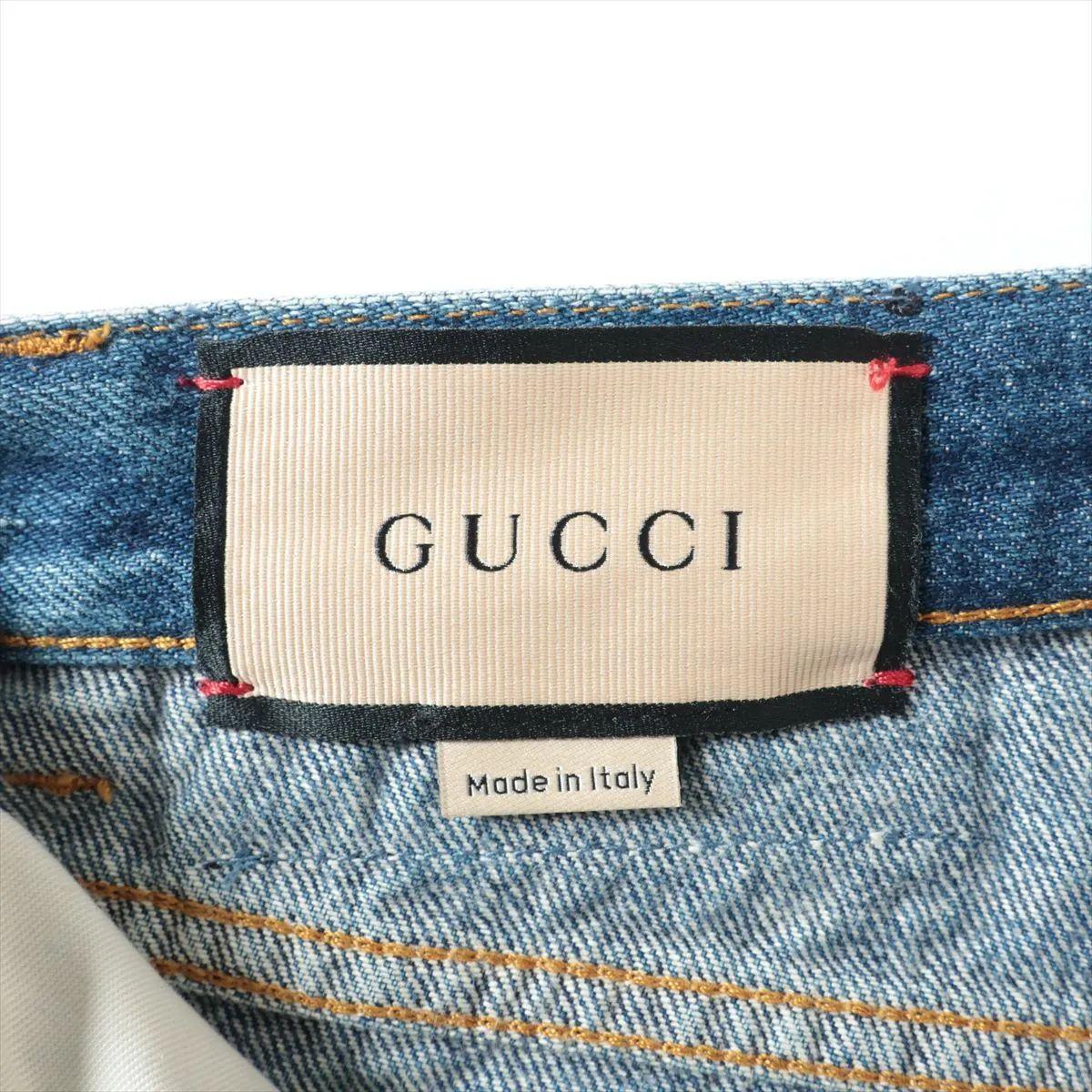 Gucci Button-down Cotton DenimShort Pant Blu in vendita 1