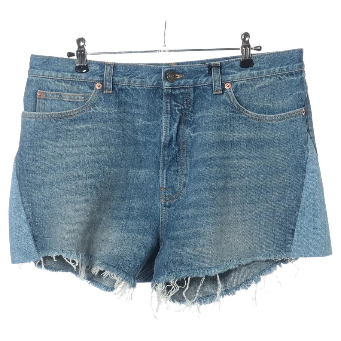 Gucci Pantalones cortos vaqueros de algodón con botones Azul