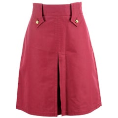 Gucci Button Embellished Pleated Cotton Skirt IT 44 UK 12