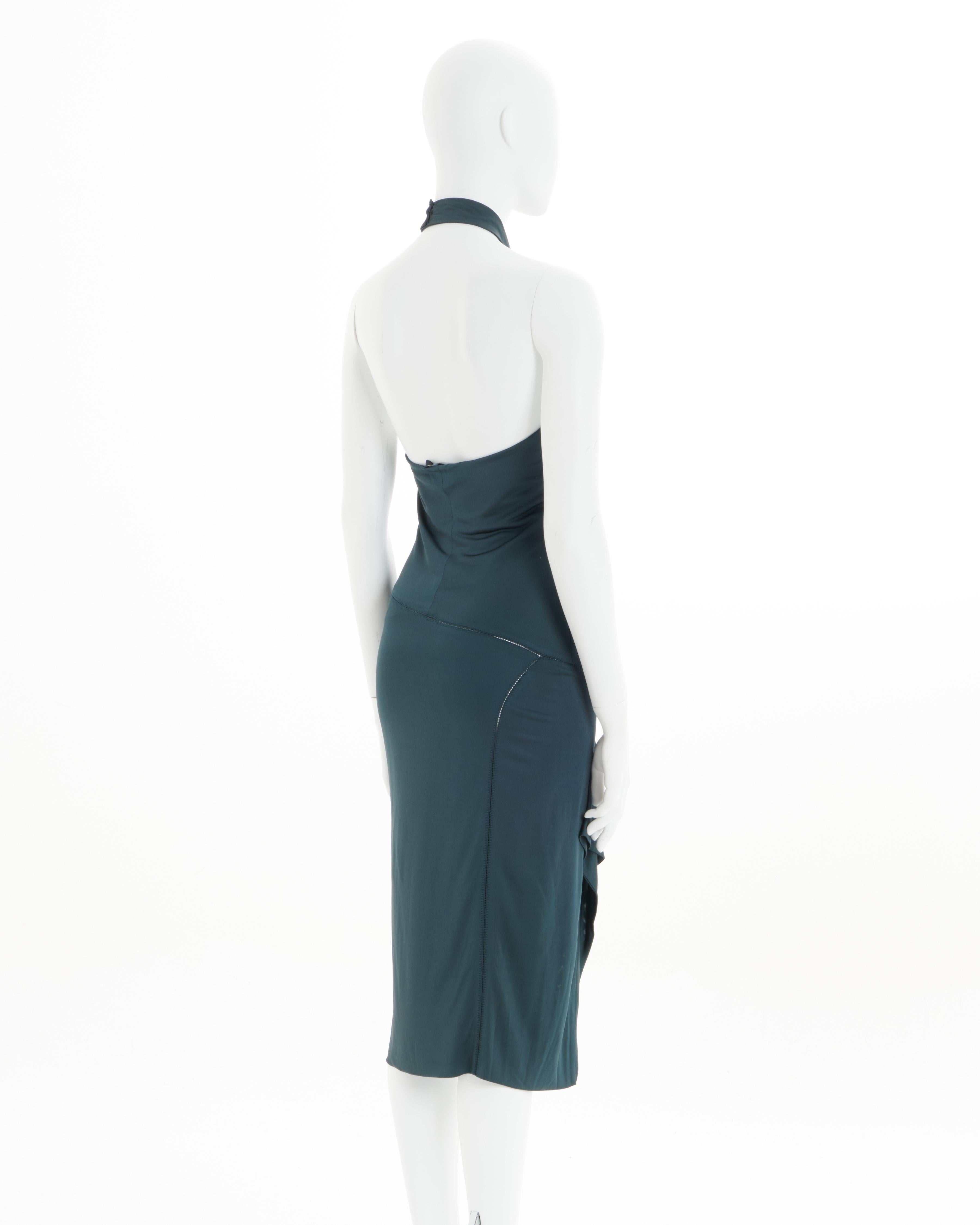Gucci by Alessandra Facchinetti F/W 2005 Green lycra halter cocktail dress im Zustand „Hervorragend“ im Angebot in Milano, IT