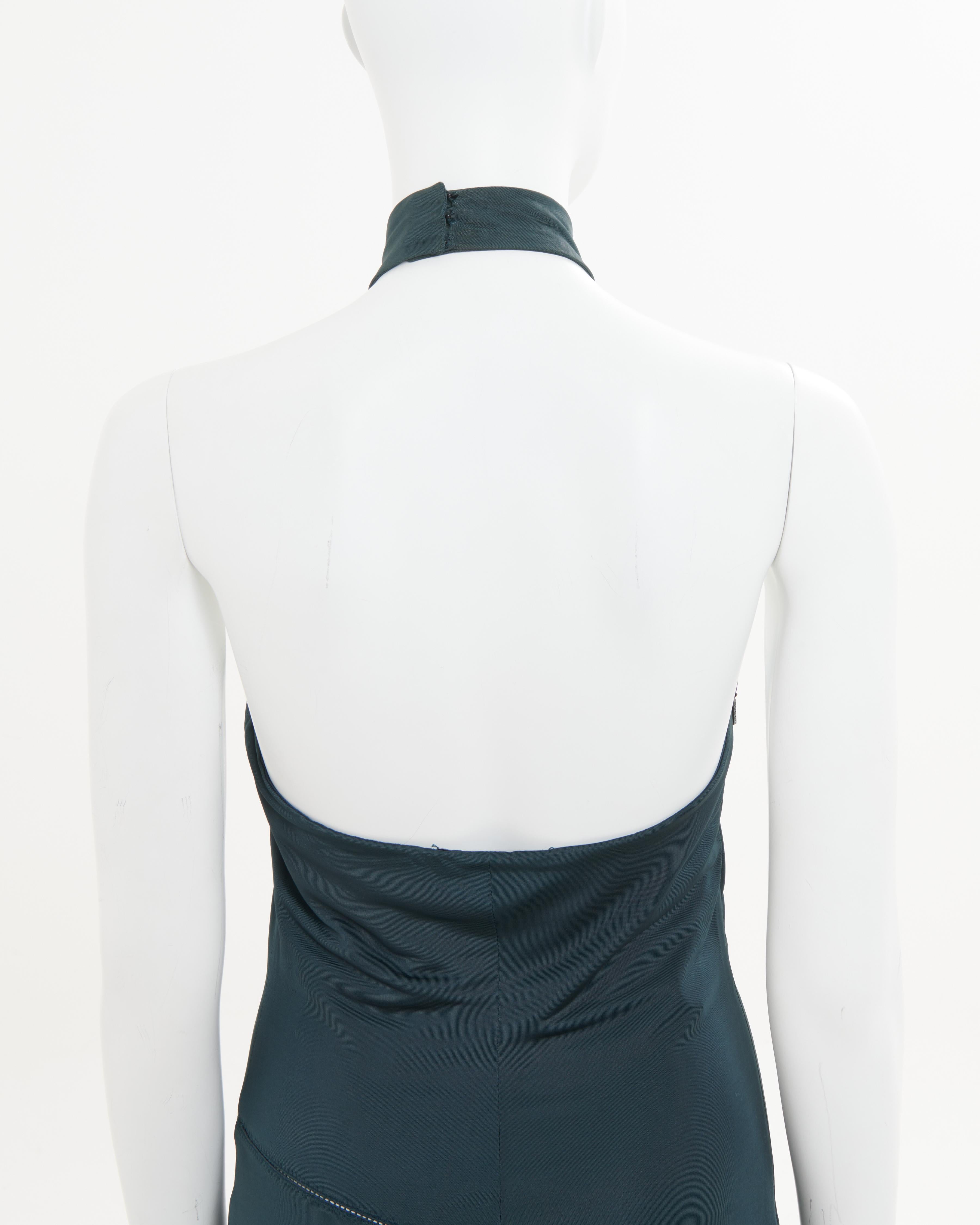 Gucci by Alessandra Facchinetti F/W 2005 Green lycra halter cocktail dress im Angebot 3