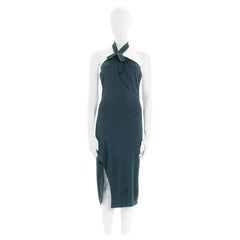 Gucci by Alessandra Facchinetti F/W 2005 Green lycra halter cocktail dress
