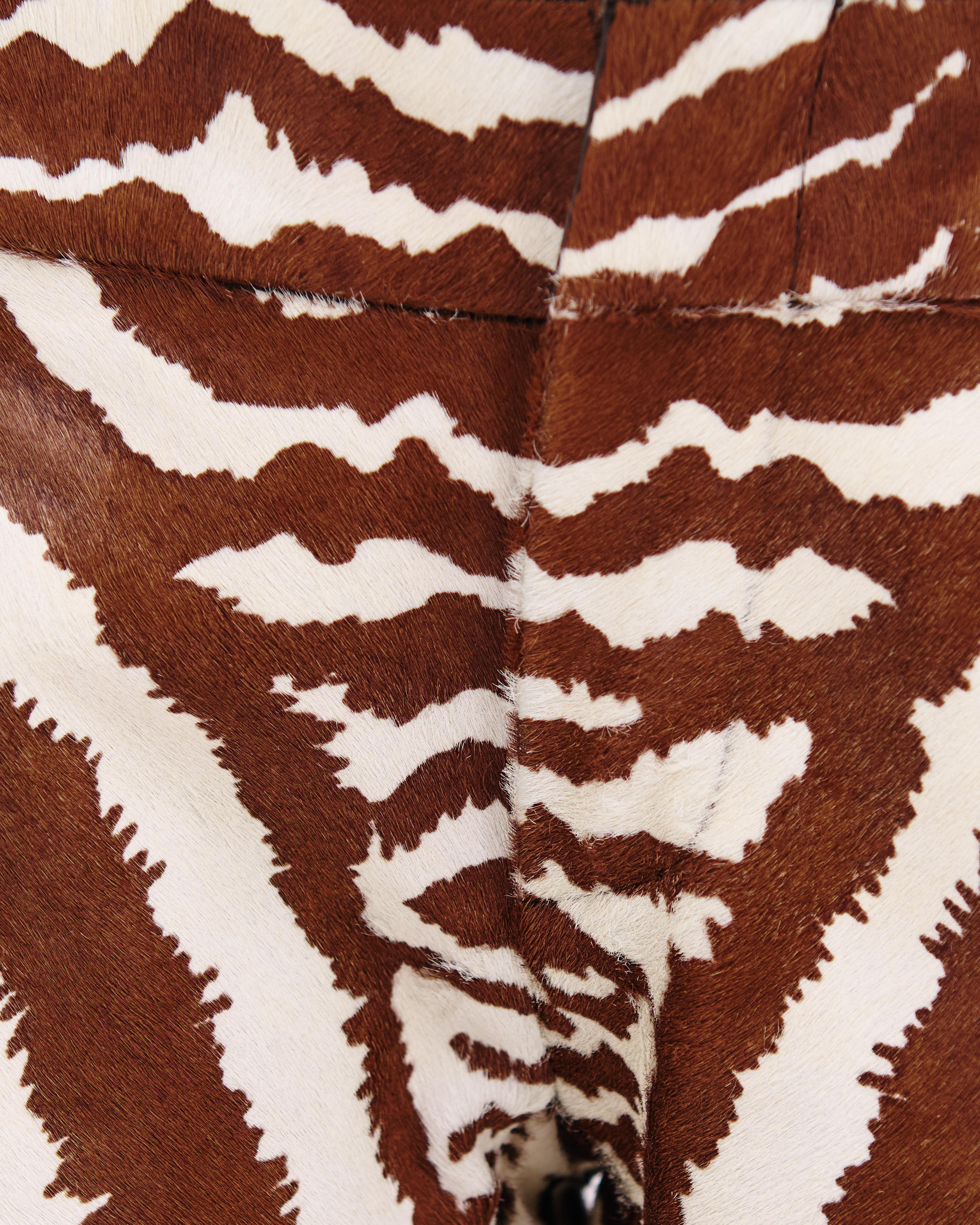 Gucci by Alessandra Facchinetti Pony Hair Brown Zebra Print Short For Sale 1