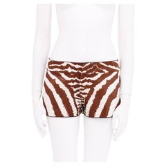 Gucci by Alessandra Facchinetti Pony Hair Brown Zebra Print Short