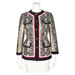Gucci by Alessandro Michele Faux Snake Printed Leather Jacket