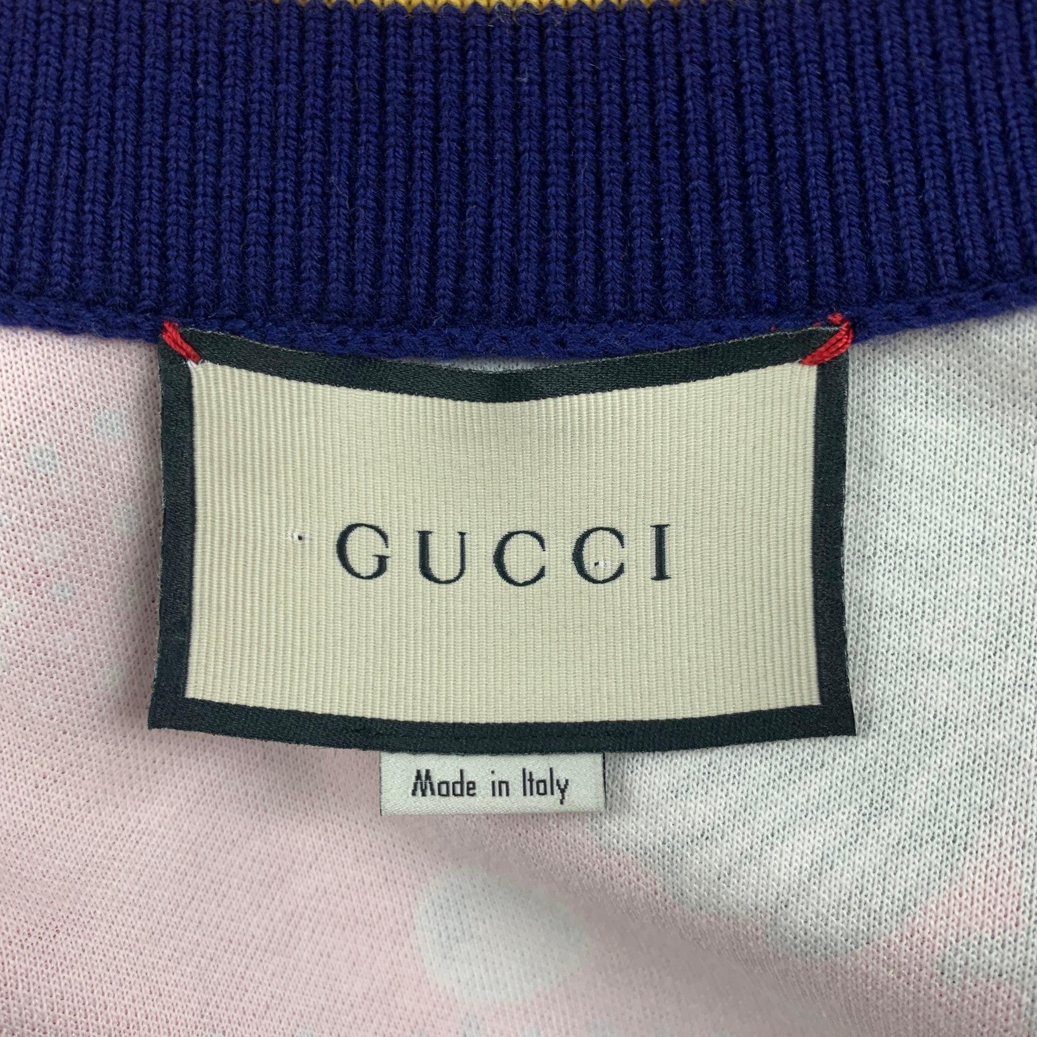 GUCCI by Alessandro Michele FW 17 Size M Red Graphic Polyester Cotton Jacket For Sale 5