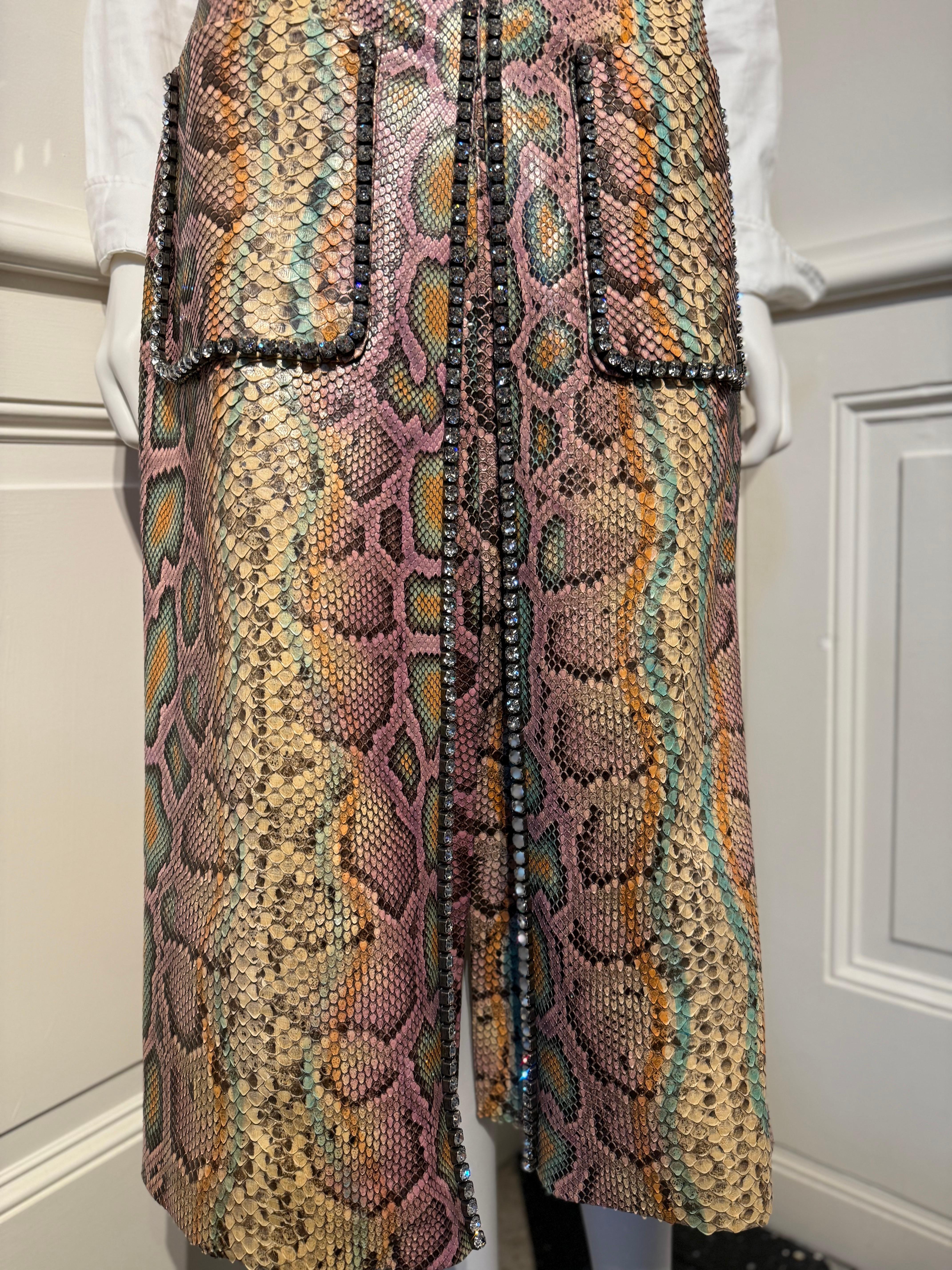 Gucci by Alessandro Michele Runway Fall/Winter 2017 Python skin crystals skirt For Sale 1