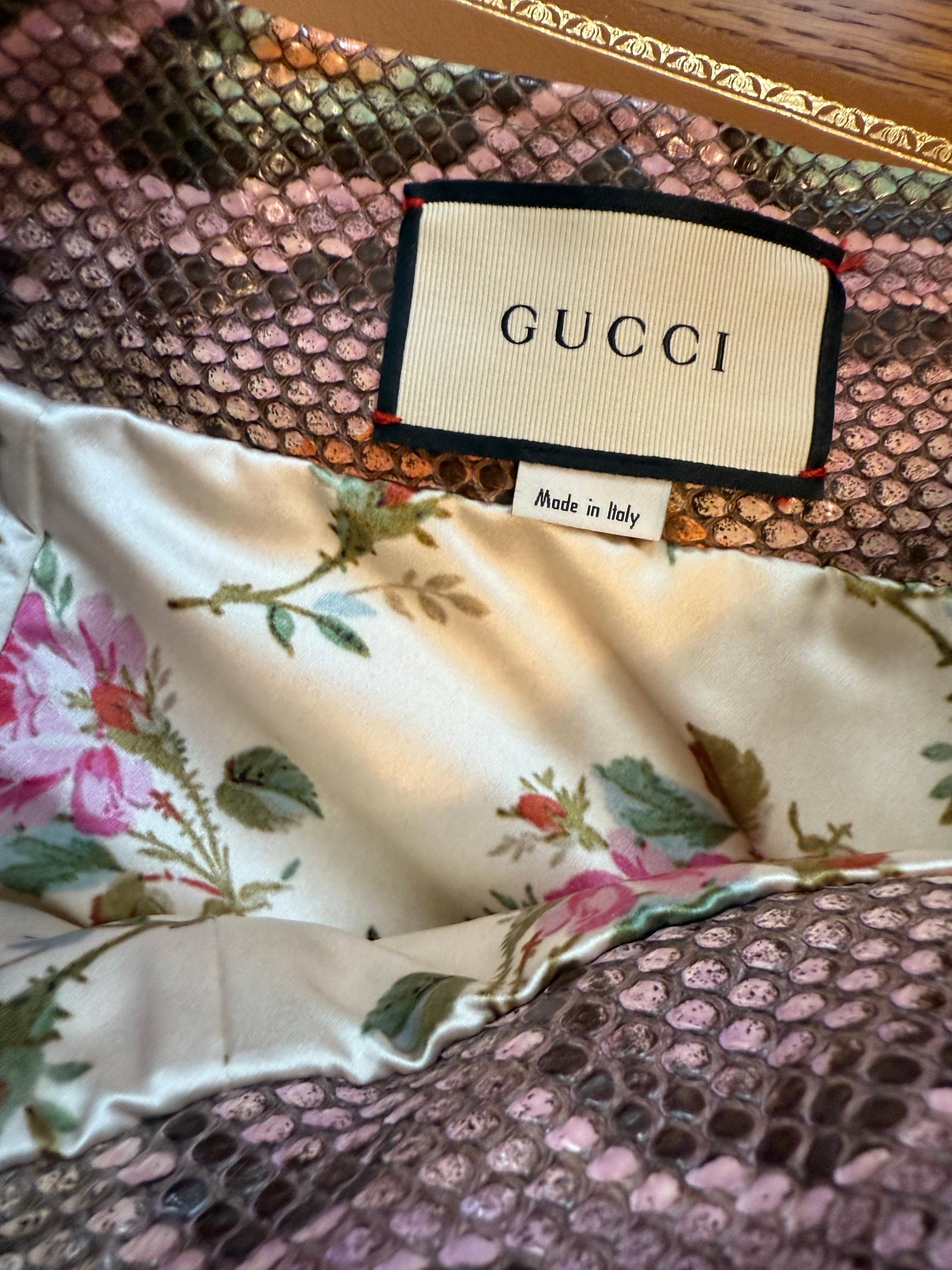 Gucci by Alessandro Michele Runway Fall/Winter 2017 Python skin crystals skirt For Sale 3