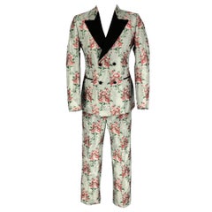 GUCCI by Alessandro Michele Size 36 Green Rose Floral Silk Polyester Tuxedo Suit