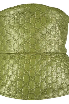 Gucci by Daper Dan Green Microguccissima Leather Bucket Hat