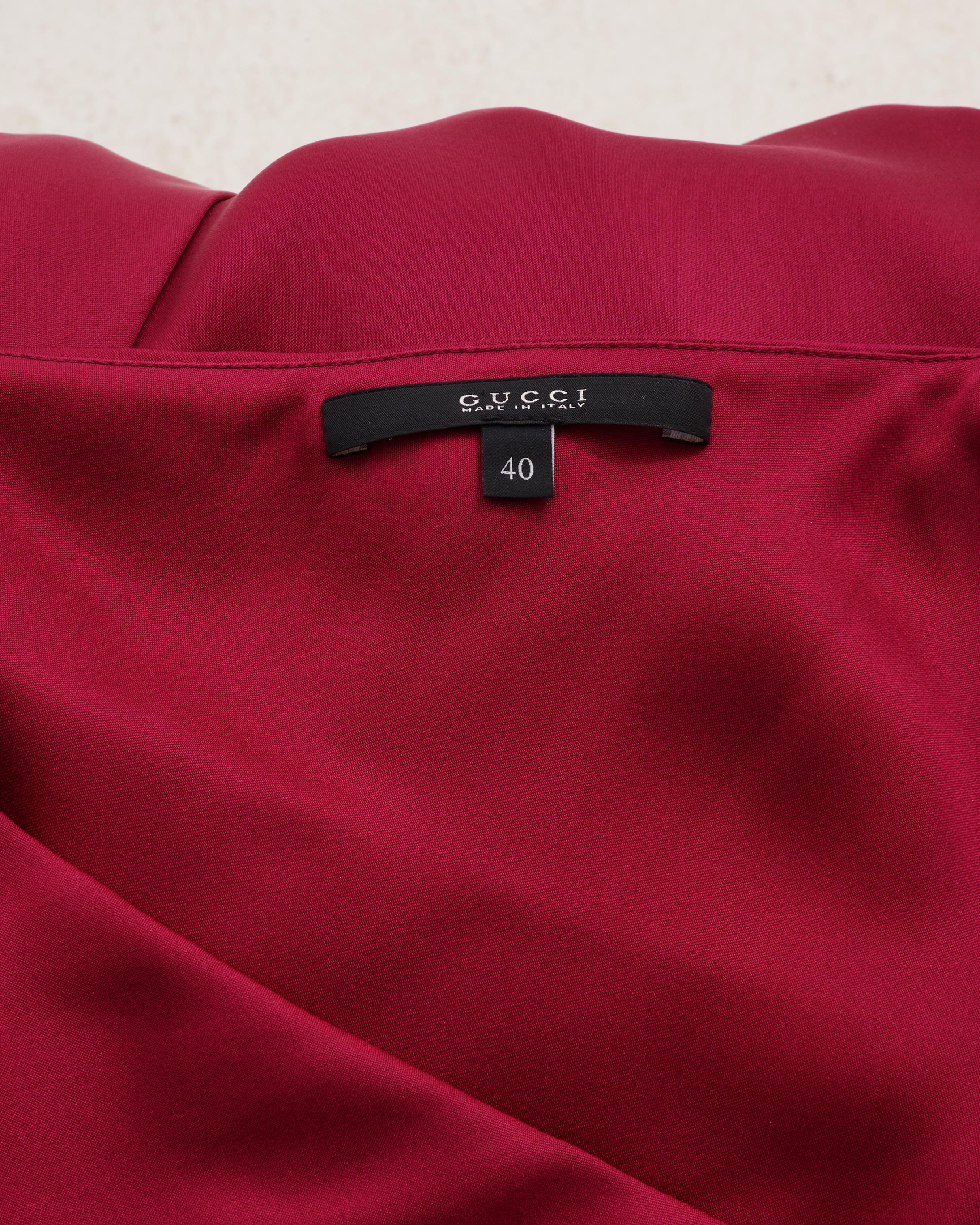 Gucci by Frida Giannini 2011 Bordeaux one shoulder evening dress For Sale 2