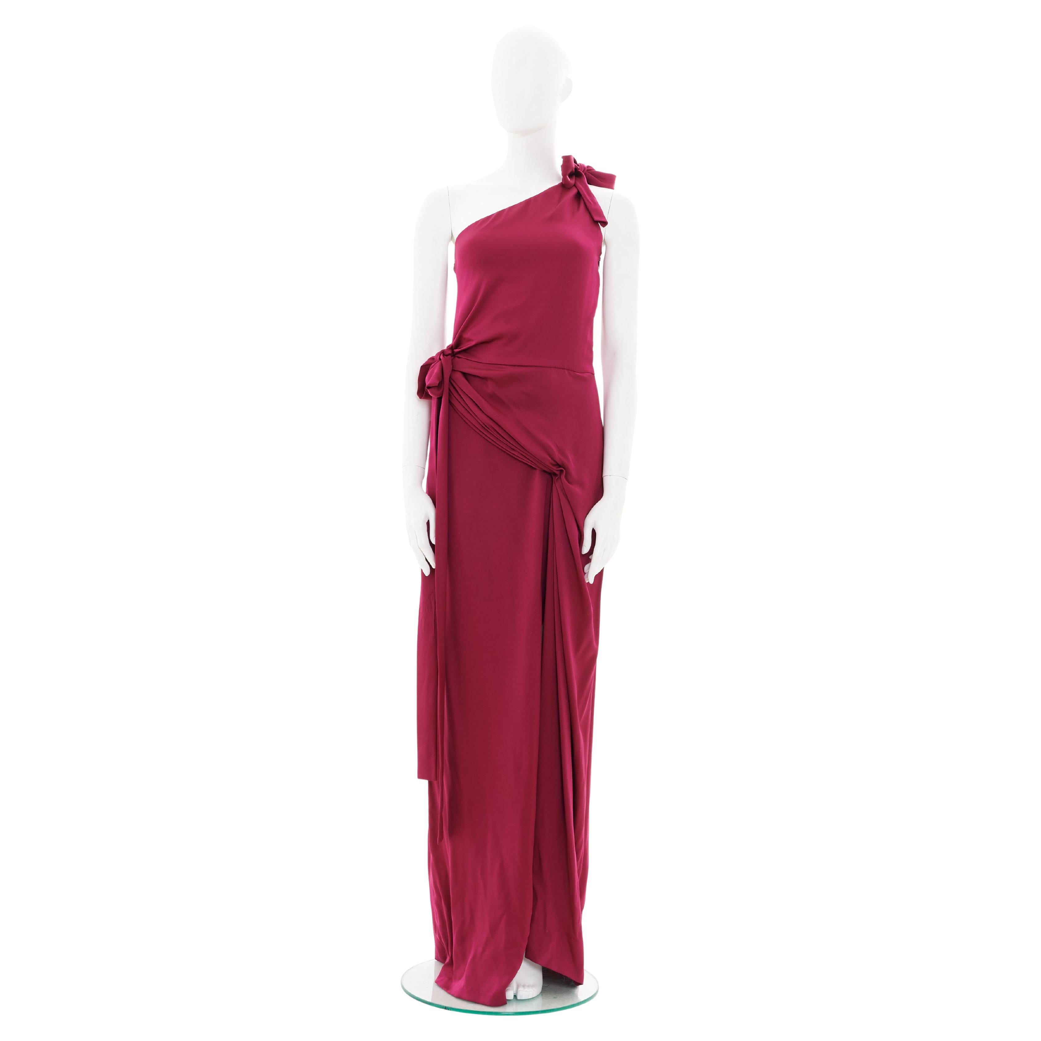 Gucci by Frida Giannini 2011 Bordeaux one shoulder evening dress For Sale