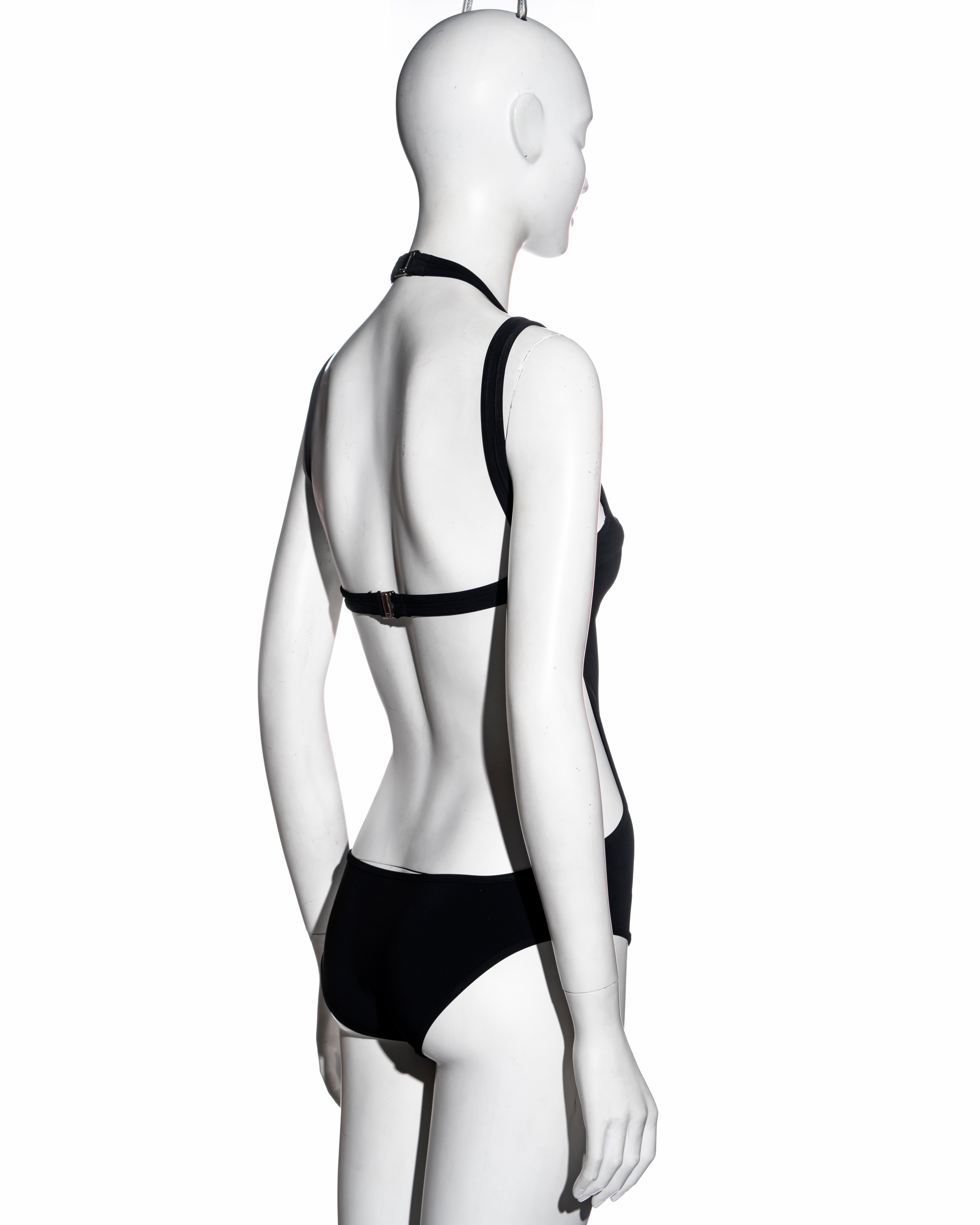 Gucci by Frida Giannini black lycra multi-strapped bodysuit, ss 2010 In Excellent Condition In London, GB