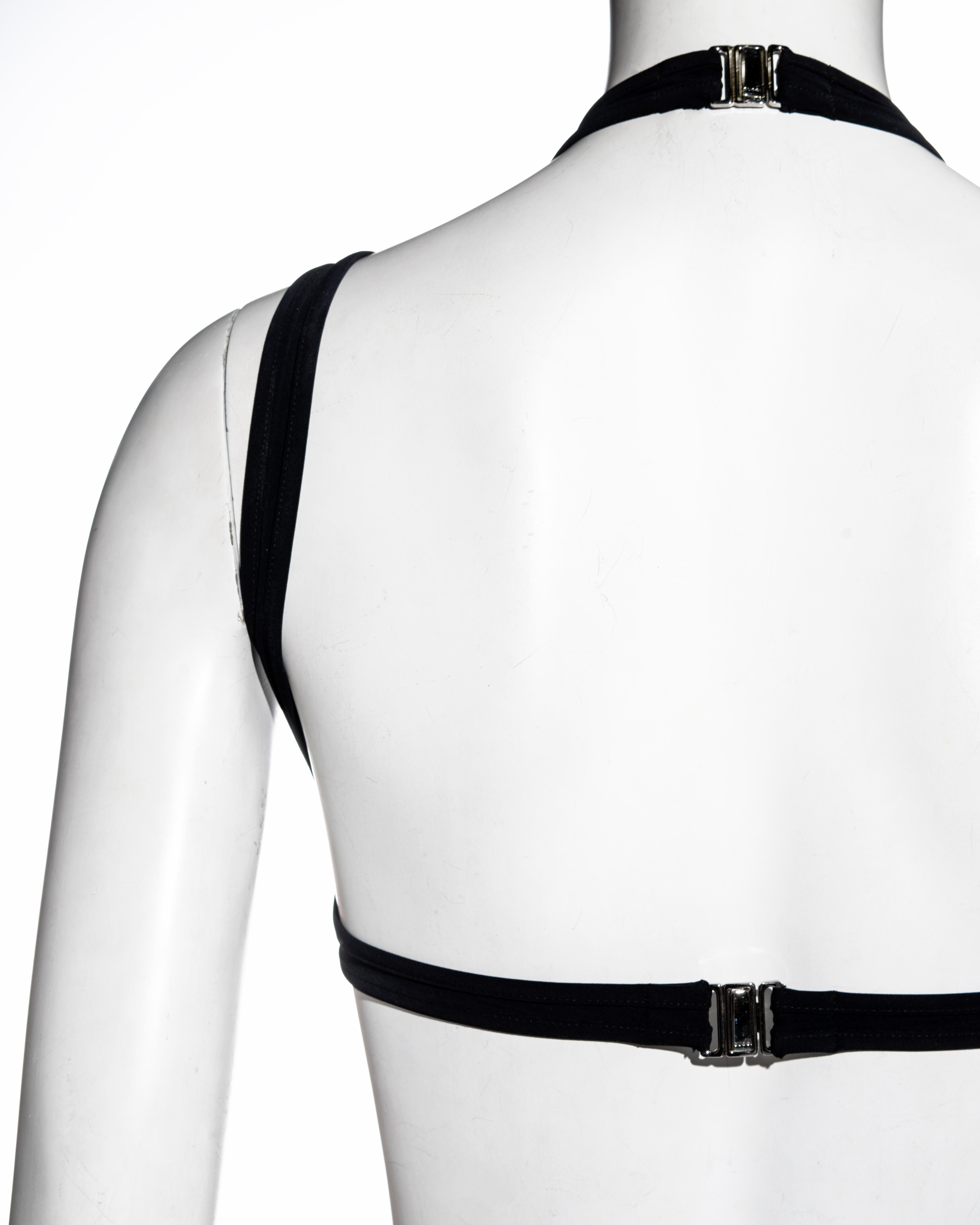 Women's Gucci by Frida Giannini black lycra multi-strapped bodysuit, ss 2010