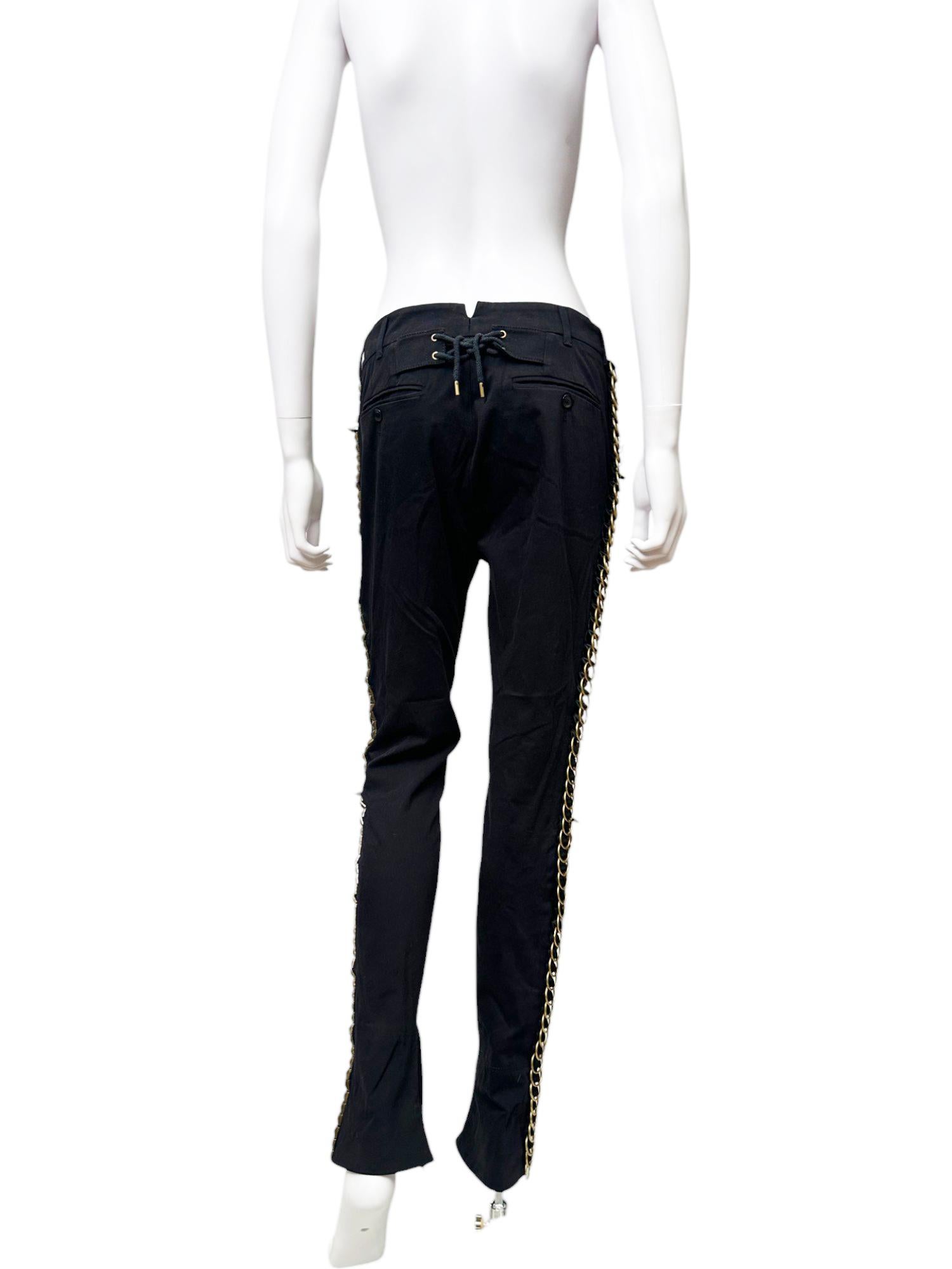 Gucci by Frida Giannini F/W 2008 Pantalon noir clouté avec ornements Bon état - En vente à Caserta, IT