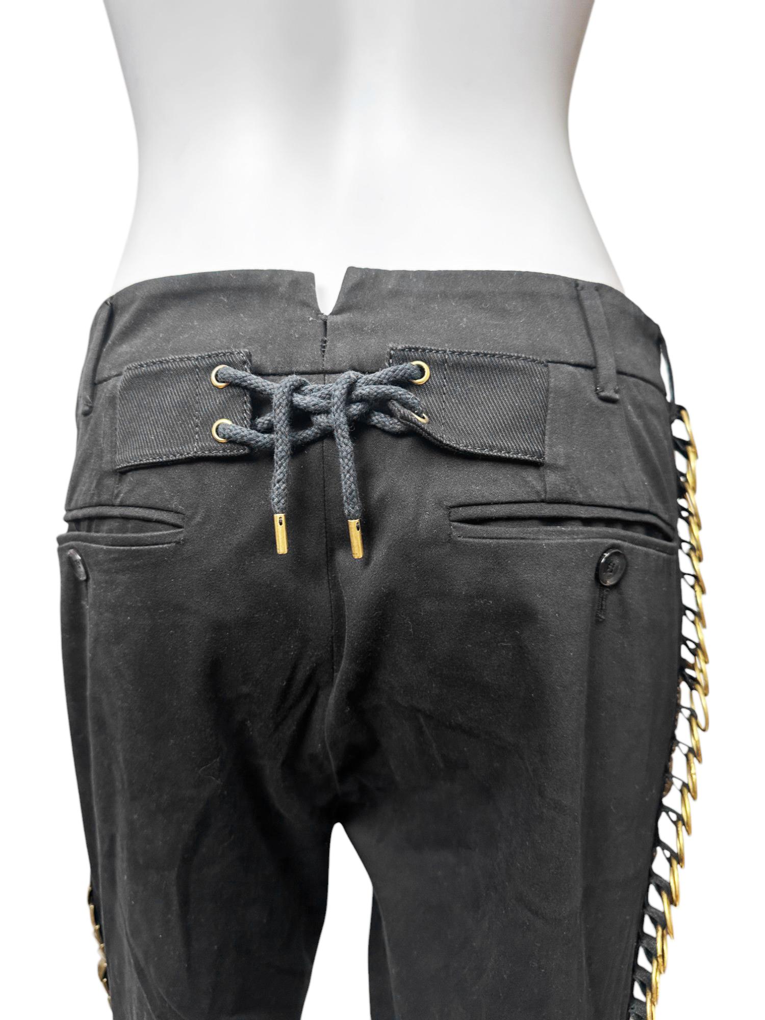 Gucci by Frida Giannini F/W 2008 Pantalon noir clouté avec ornements en vente 4