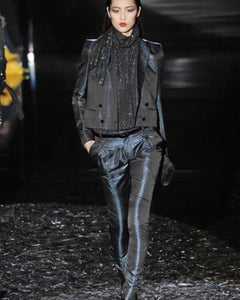 Gucci by Frida Giannini F/W 2009 Waxed Dark Blue Satin Jeans