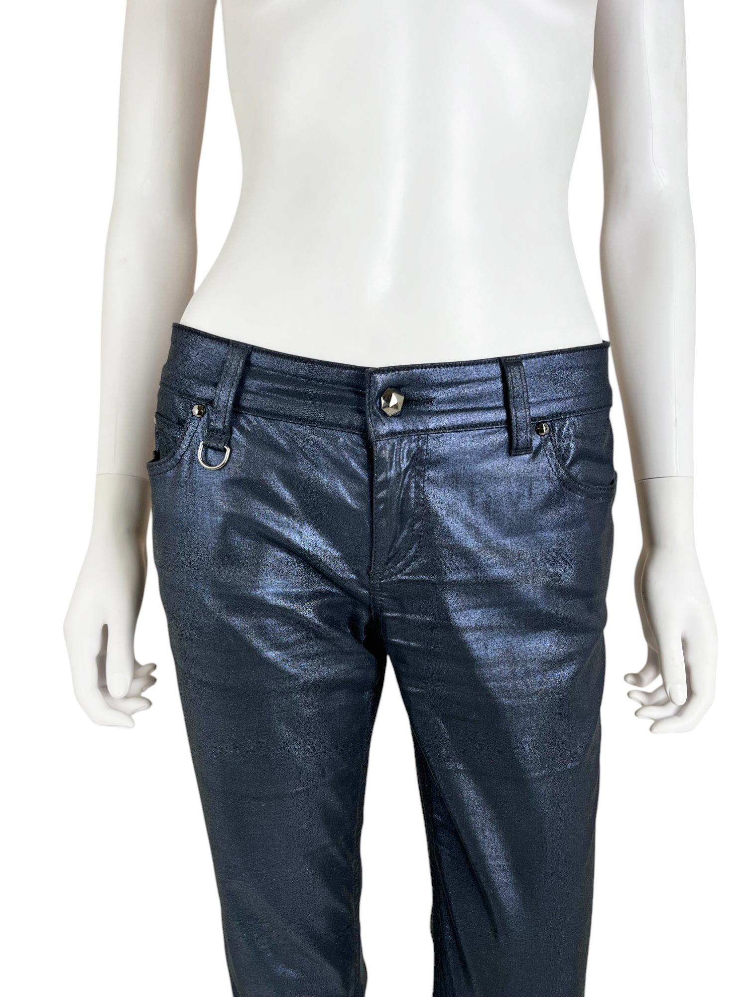 De las mujeres Gucci by Frida Giannini F/W 2009 Vaqueros encerados de satén azul oscuro en venta