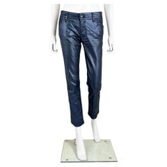 Gucci by Frida Giannini F/W 2009 Waxed Dark Blue Satin Jeans