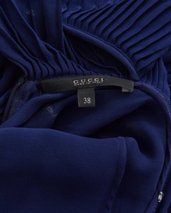 Gucci by Frida Giannini F/W 2012 Blue Silk Ruffle Evening Dress