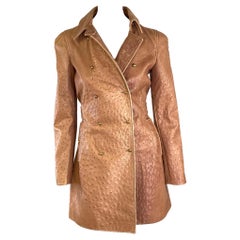 Gucci by Frida Giannini Ostrich Leather Ombré Button Up Coat