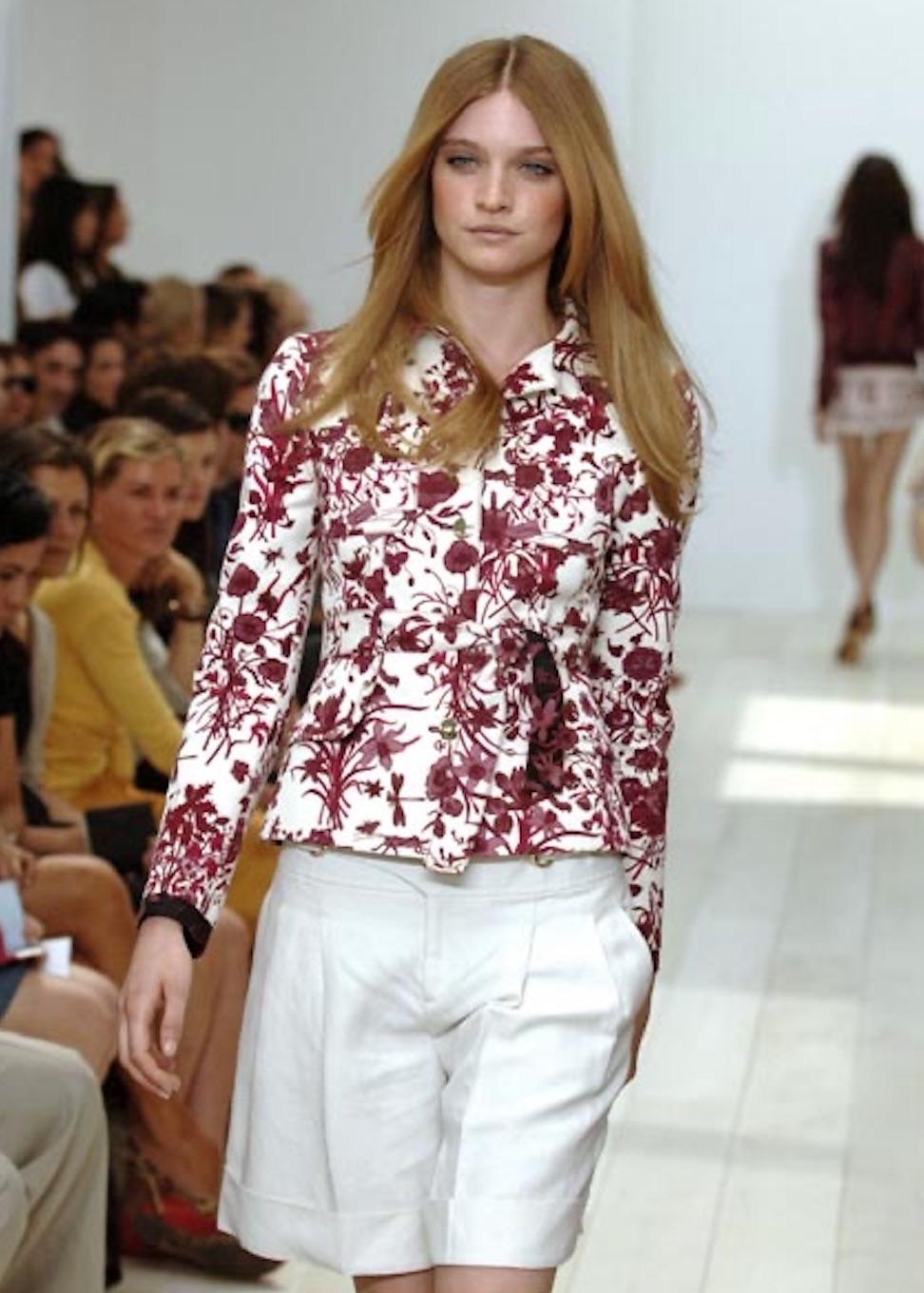 Gucci by Frida Giannini - Veste rose à imprimé floral avec l'emblématique imprimé 